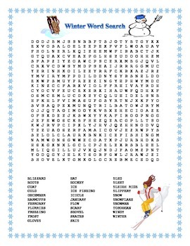 Preview of Winter Word Search- Harder 32 Words