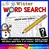 Winter Word Search Puzzle . Literacy Centers , Sub Plans ,