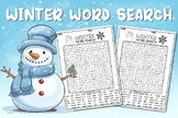 Winter Word Search Puzzle Worksheets, vocabulary activitie