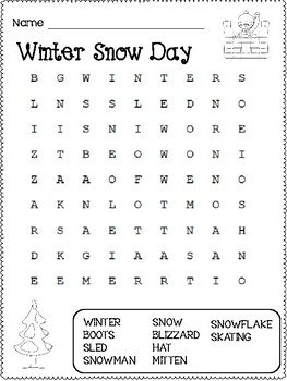 Winter Word Search Puzzles by Scribbles and Dots | TpT