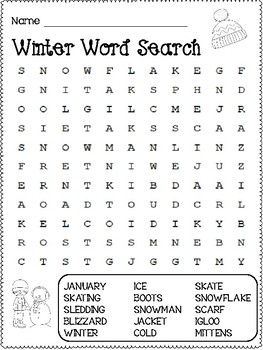 Winter Word Search Puzzles by Scribbles and Dots | TpT