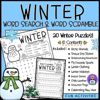 Preview of Word Search Puzzles Activities | Welcome Back from After Winter Break Activity