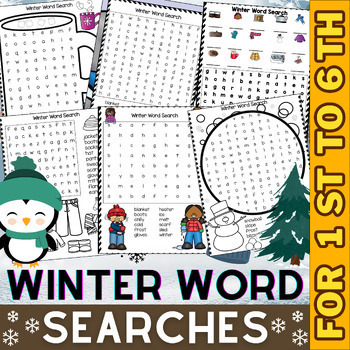 Preview of Winter Word Search with Different Levels of Difficulty | Winter Activities