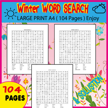 Preview of Word Searches for Seniors Winter Puzzle wordSearche