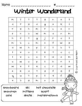 winter word search free teaching resources teachers pay teachers