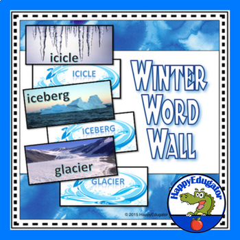 Preview of Winter Word Wall Vocabulary and Word Sort Vocabulary Activity with Easel