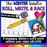 Winter Word Work : Roll, Write , Race : Engaging & Editabl