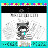 Winter Words: Sign, Write & Read!  Let's practice ASL!