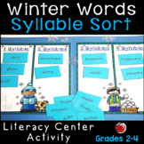 Winter Words Syllable Sort Literacy Center