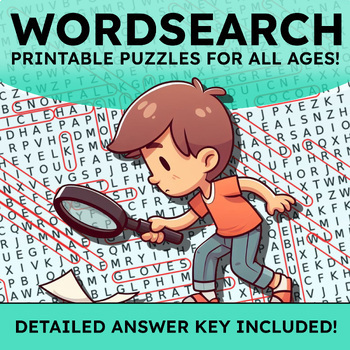 Preview of Winter Wordsearch - 40 Words for Grades 2nd-6th  - No Prep w/ Answer Key