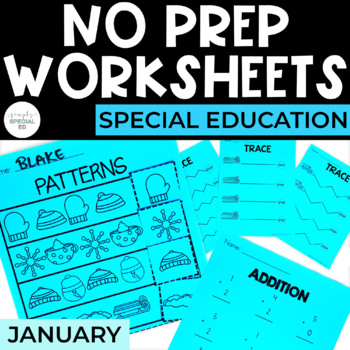 Preview of Winter Worksheets | Basic Skills | No Prep Pack | Special Educations