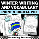 Winter Word Search Winter Break Packet Worksheets Writing 