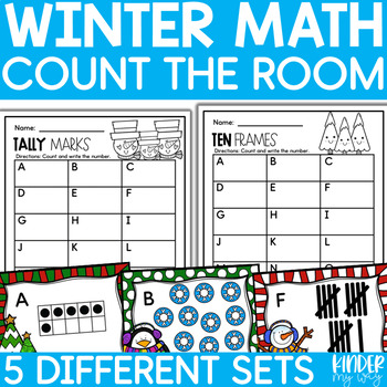 Preview of Winter Write the Room Activities for Christmas December January