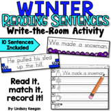 Winter Write the Room Activity - Sentence Reading