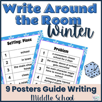 Preview of Winter Write the Room Writing Activity for Middle School