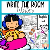 Winter Write the Room in English and Spanish for K-1