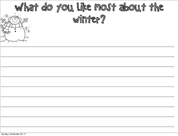 Winter Writing by Jami Brown | TPT