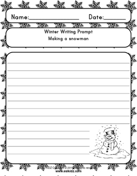 Winter Writing Activities / Prompts by ESL Kidz | TpT