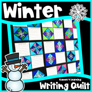 Preview of Winter Writing Activities - Writing Prompts Quilt for a Winter Bulletin Board