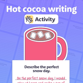 Preview of Winter Writing Activity | Hot Cocoa Christmas Writing Craft, Bulletin Board Idea