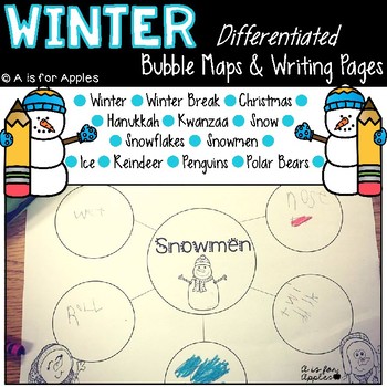 Winter Writing {Bubble Maps & Writing Pages} by A is for Apples | TpT