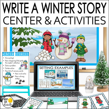 Preview of Winter Writing Prompts Activities & Organizers, January Narrative Writing Center