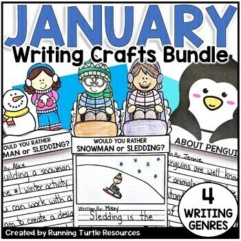 Preview of Winter Writing Craft Bundle, January Bulletin Board Activities