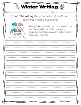 Winter Writing Pack for 1st and 2nd! by Read Like a Rockstar | TPT