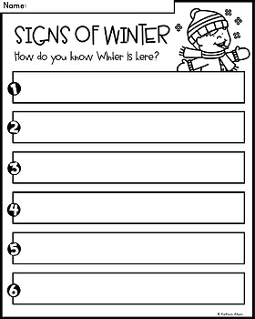 Winter Writing Pages - Creative Writing Prompts