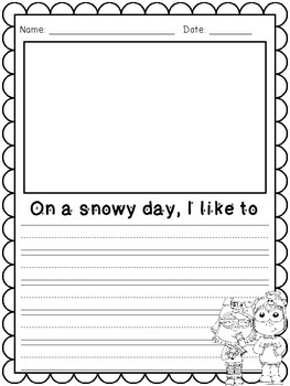 Winter Writing Paper Freebie by shelby l | TPT