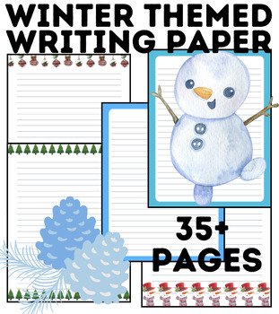Preview of Winter Writing Paper | Lined Paper | 35+ Pages
