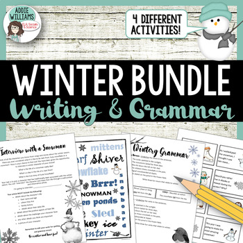 Preview of Winter Writing, Poetry, & Grammar Bundle