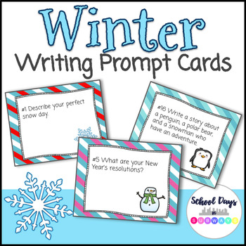 Winter Writing Prompt Cards by School Days N Subways | TPT