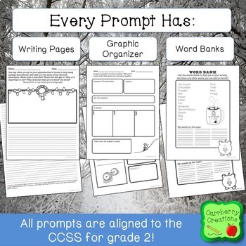 Writing Prompts and Graphic Organizers Winter Themes BUNDLE | TpT