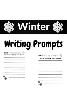 Winter Writing Prompts by missleatherman | TPT