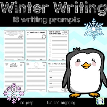 Winter Writing Prompts - 18 included by Perfect for Primary | TPT