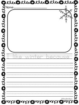 Winter Writing Prompts by Kinder Kait | Teachers Pay Teachers