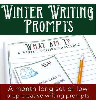 Winter Writing Prompts | Print & Go Creative Writing for December | LOW ...