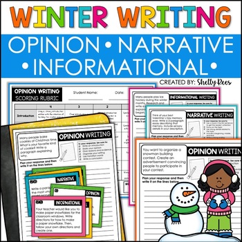 Preview of Winter Writing Prompts Christmas Activities Narrative Informative Opinion 