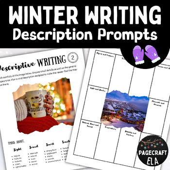 Preview of Differentiated Winter Writing Prompts for Descriptive Creative Writing