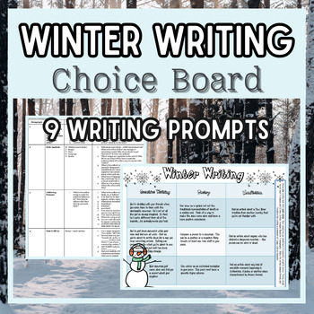 Preview of Winter Writing Prompts High School & Middle School