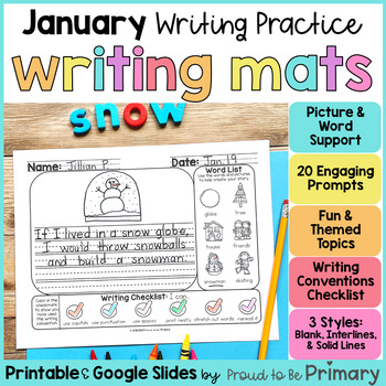 Preview of Winter Writing Prompts & Journal Activities - January & New Years Writing Center