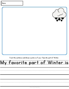 winter writing prompts prek kindergarten 1st 2nd tpt