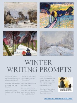 Preview of Winter Writing Prompts - Using Famous Paintings to Write About the Season - FREE