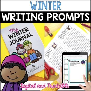 Preview of Winter Writing Activities: Prompts & Journal for 1st, 2nd, 3rd, 4th, 5th Grade 