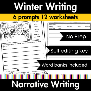 Preview of Occupational Therapy Winter Writing Sentence Starters Picture Prompts Worksheets