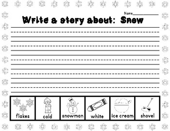 Winter Writing Prompts and Word Wall Words by Teaching Simply | TpT