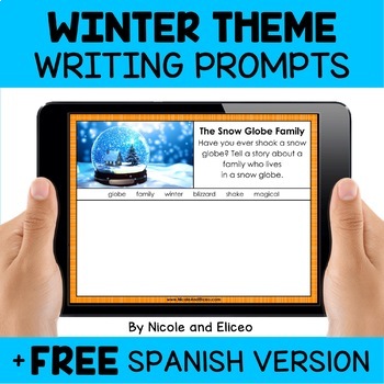 Preview of Winter Writing Prompts for Google Classroom - Distance Learning