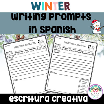 Preview of Winter Writing Prompts in Spanish