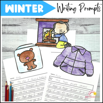 Preview of Winter Writing Prompts with Editable Checklist